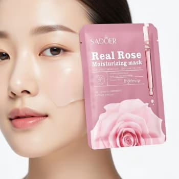 Sadoer Real Rose Moisturizing Facial Mask – Hydrating, Soothing & Brightening Face Mask for Soft, Smooth, and Rejuvenated Skin